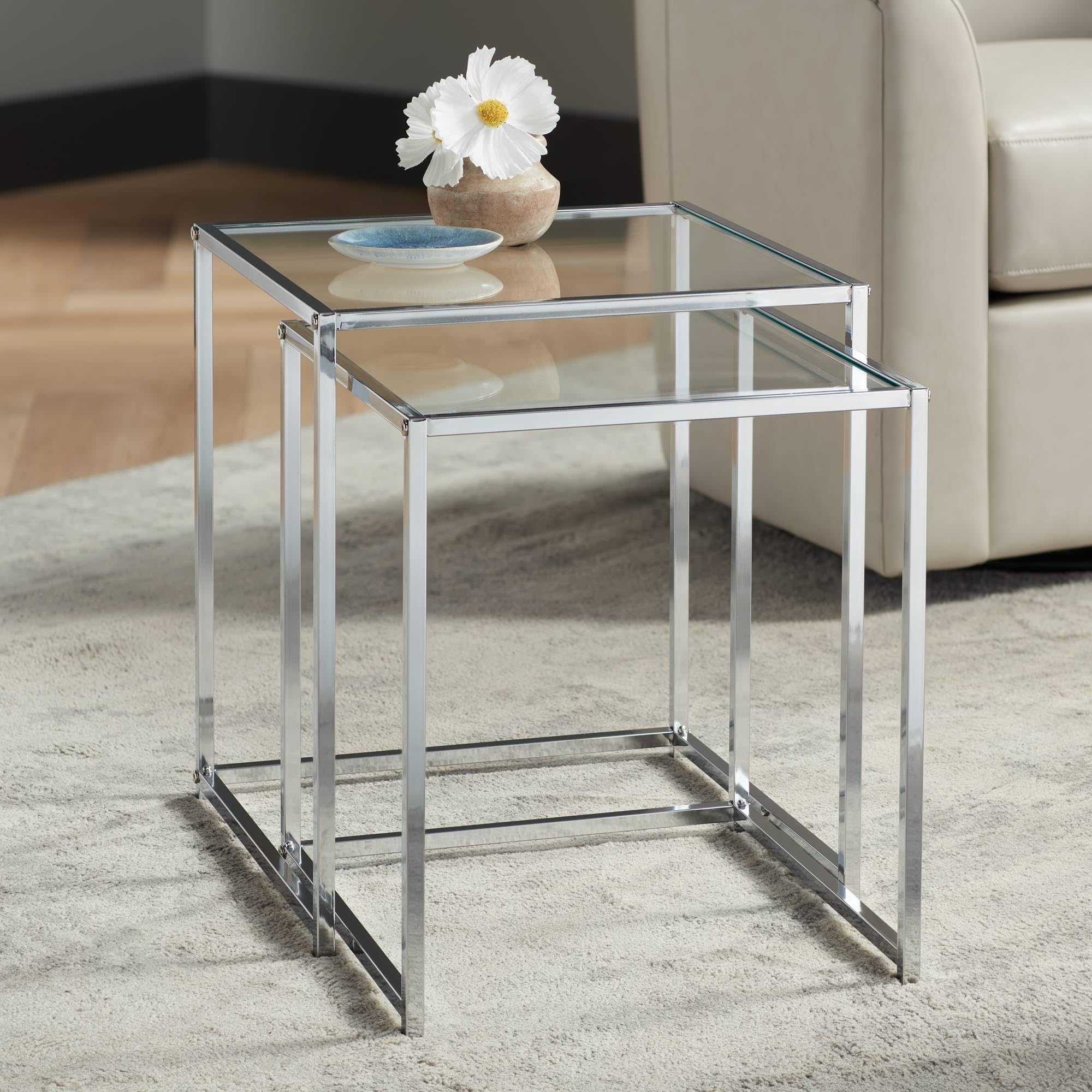 Amazon.com: Studio 55D Rodney Modern Chrome Square Accent Nesting